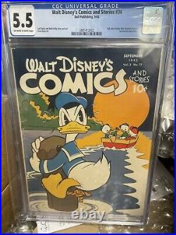 Walt Disney Comics 36 Vol 3 No 12 1936 Donald Duck Cover War Cgc 5.5