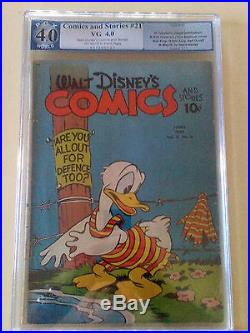 Walt Disney Comics And Stories Four Color #21 Pgx 4.0 Ga 1942 Vg Pre Barks