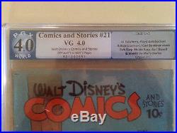 Walt Disney Comics And Stories Four Color #21 Pgx 4.0 Ga 1942 Vg Pre Barks