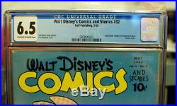Walt Disneys Comics and Stories 32 (1943) CGC 6.5 Donald Duck OW-W Easter Cover